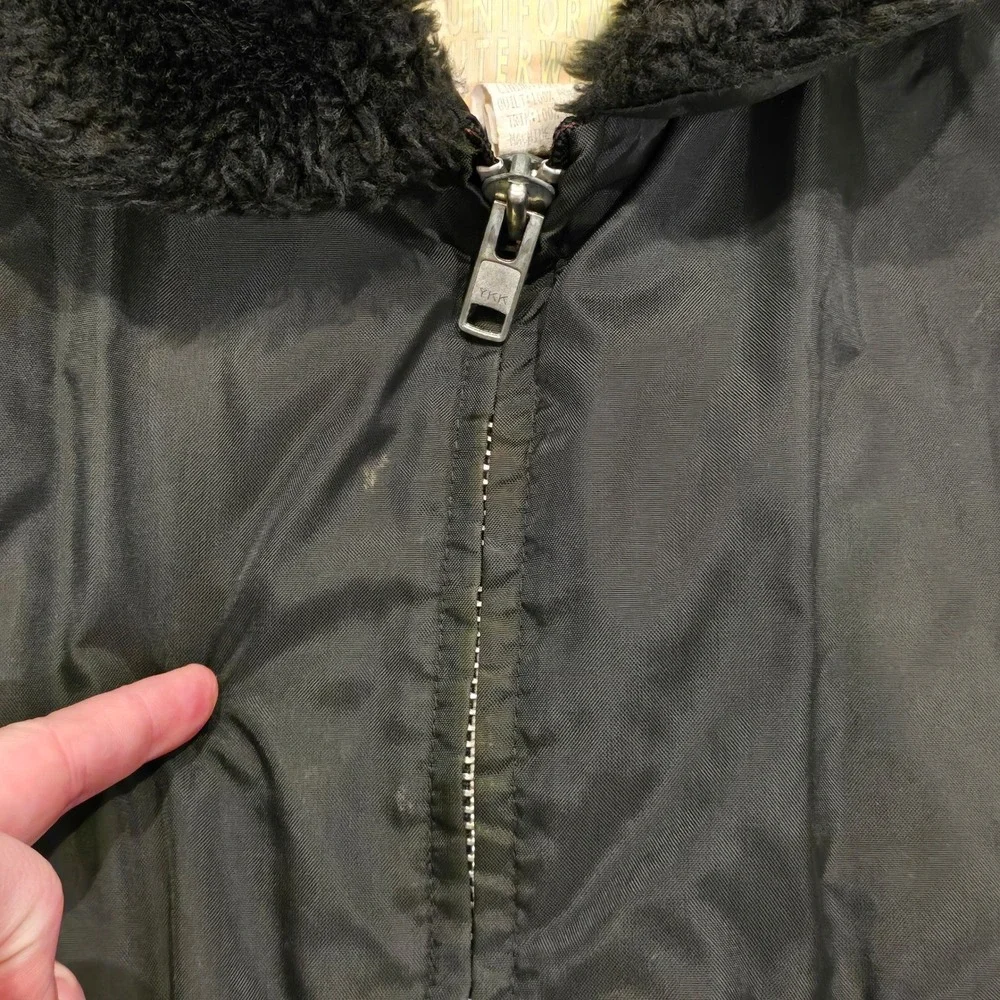 Vintage Conroe ISD Texas Police Bomber Jacket Sherpa Collar Mens L Made USA 80s‎